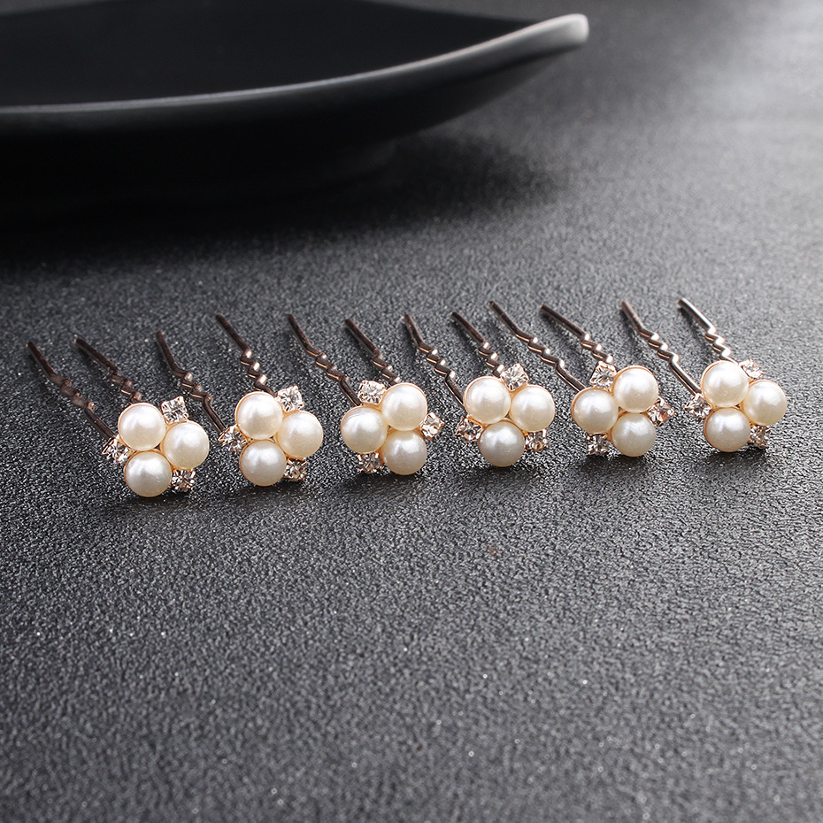 new bride headdress pearl diamond wedding jewelry accessories manufacturers selling hair pin — foto 5