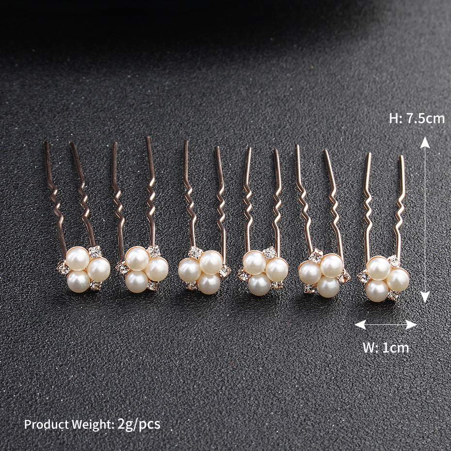 new bride headdress pearl diamond wedding jewelry accessories manufacturers selling hair pin — foto 7