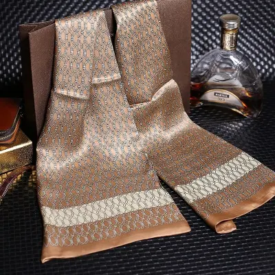 Double Silk Crepe Satin Scarf for Men