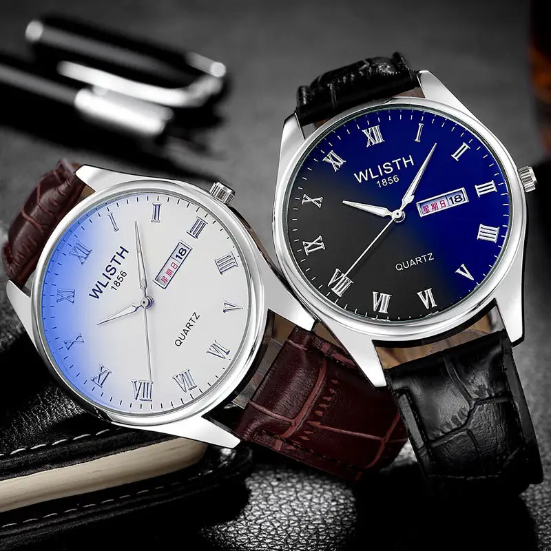 Dual calendar quartz watch