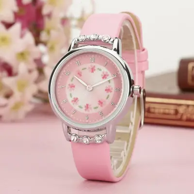 Children watch girl waterproof quartz