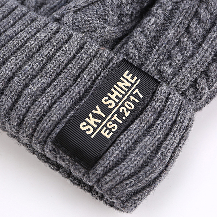 Double layer Plush knitted hat