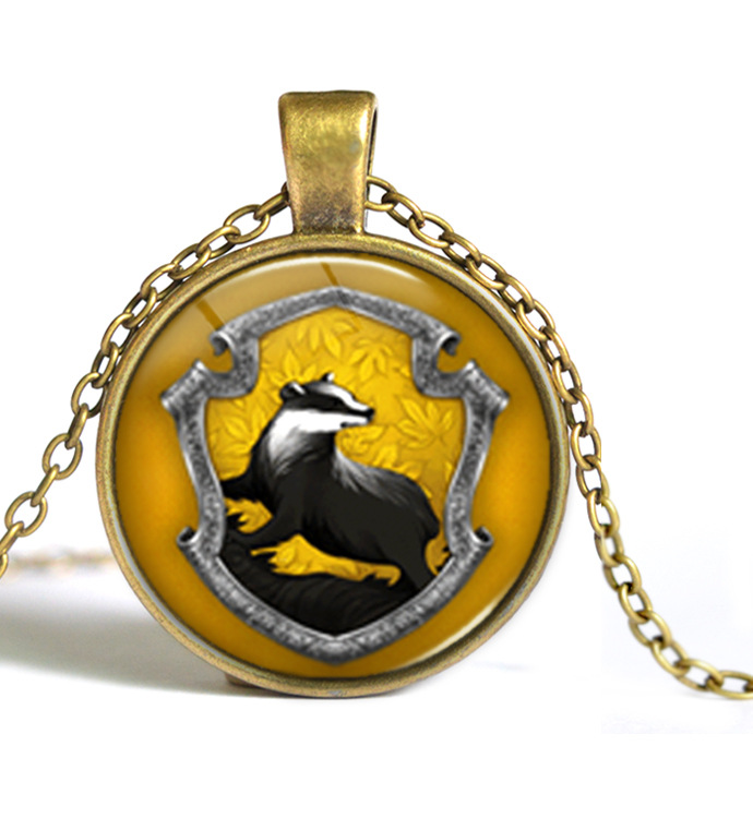 Hogwarts Slytherin Crest Harry Pendant Necklace Jewelry Glass Cabochon Gift