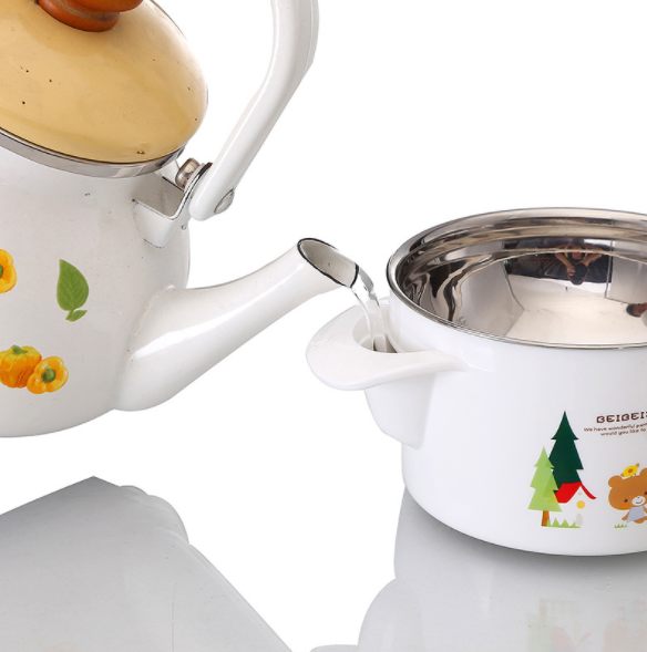 Tingli stainless steel plastic double children bowl water holding bowl anti drop insulation scald proof bowl feeding tableware