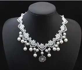 European fashion elegant jewelry bride wedding accessories necklace pearl necklace set of high end super cost effective package - Shop at LoveMi