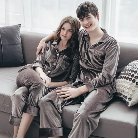 Fashion and Comfort Gold Velvet Pajamas