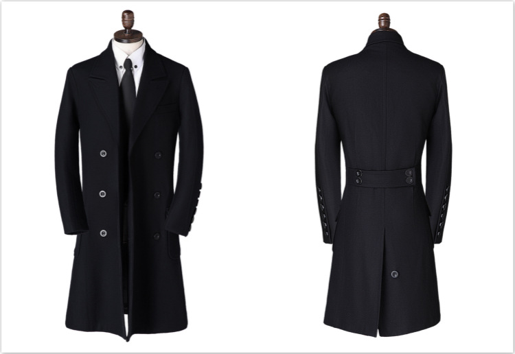 British style casual wool men's woolen coat