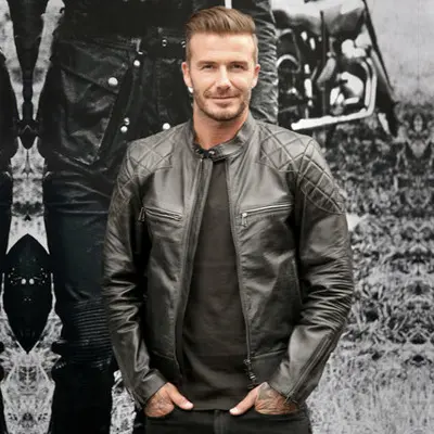 Men's Distressed Stand Collar Leather Jacket