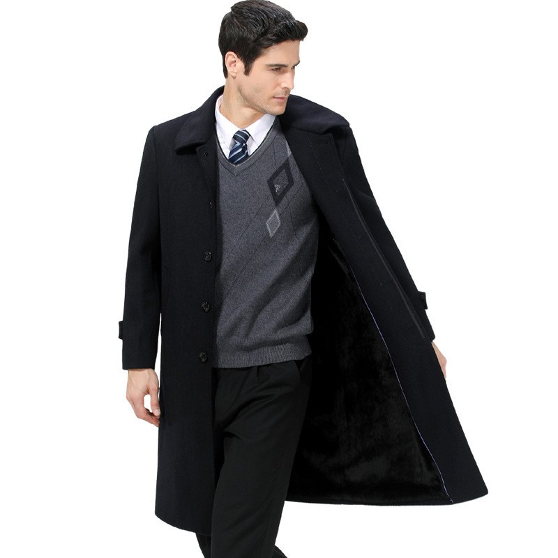 Over the knee super long woolen wool coat