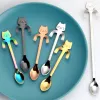 Coffee spoon, 304 creative stainless spoon, dessert spoon, cute cartoonhandle, hangingfeces coffee spoon