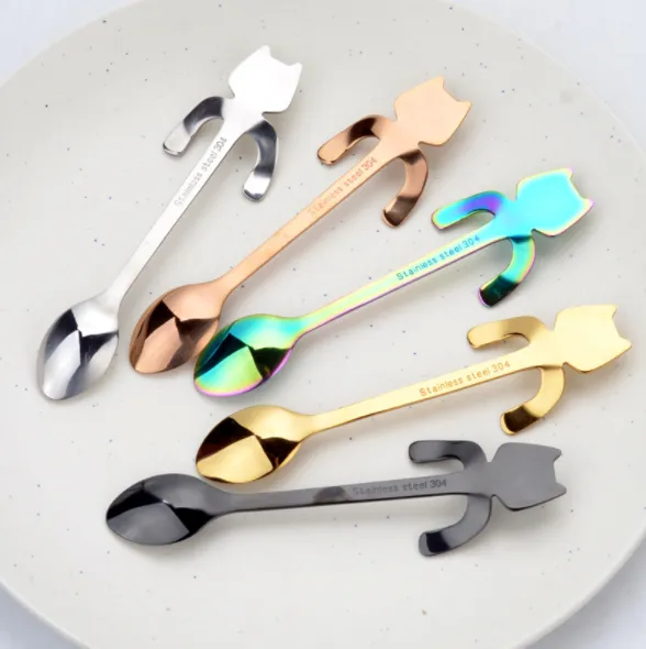 Coffee spoon, 304 creative stainless spoon, dessert spoon, cute cartoonhandle, hangingfeces coffee spoon – image 3