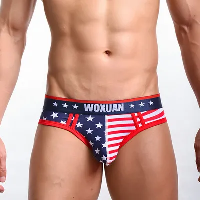 Printed striped men's underwear Blue - Shop at LoveMi