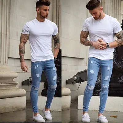 Frayed Slim-Fit Jeans
