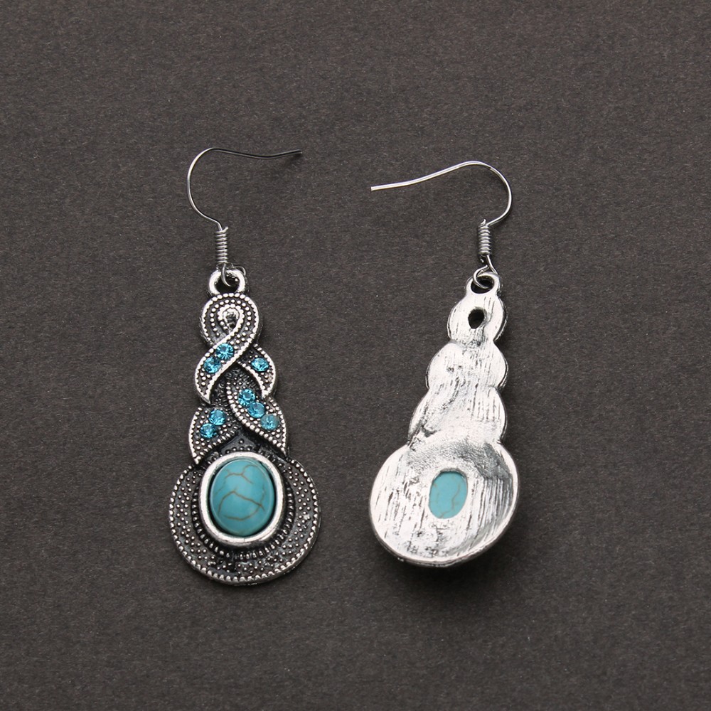 Moda Nupcial Conjuntos de Joyas Tibetano Howlite Collar de Cadena de Plata de Color de Agua Gota Pendientes Cristalinos de Las Mujeres Collares Conjunto