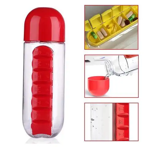 Outdoor Portable One Week Water Cup with Medicine Box