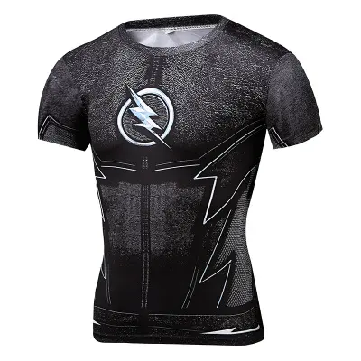 New Men's Short Sleeved T-shirts Outdoor Sports Leisure Lightning