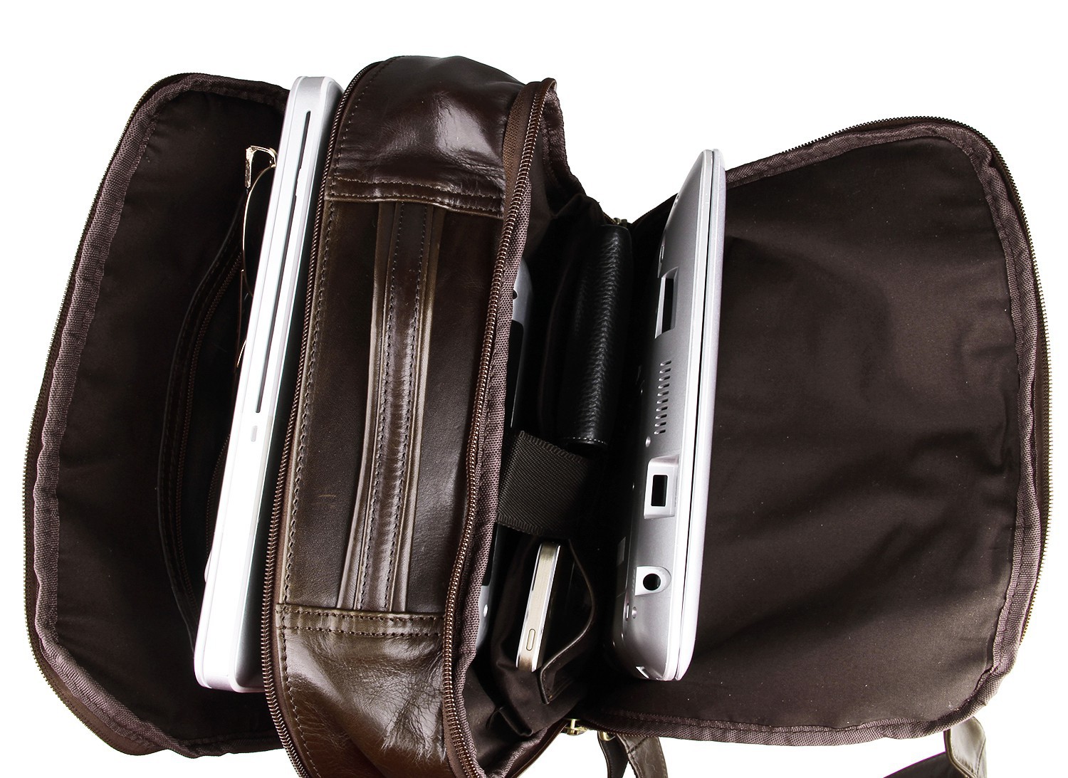 Top layer leather computer backpack — foto 3