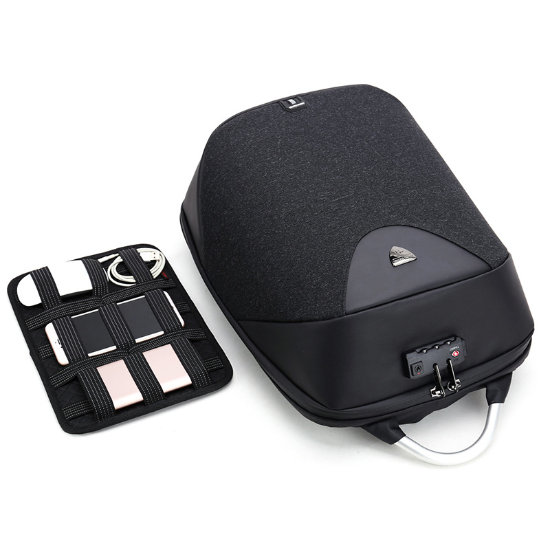 Cross border men's double shoulder bag multi function anti-theft 15.6 inch computer package British bag leisure business bag 7