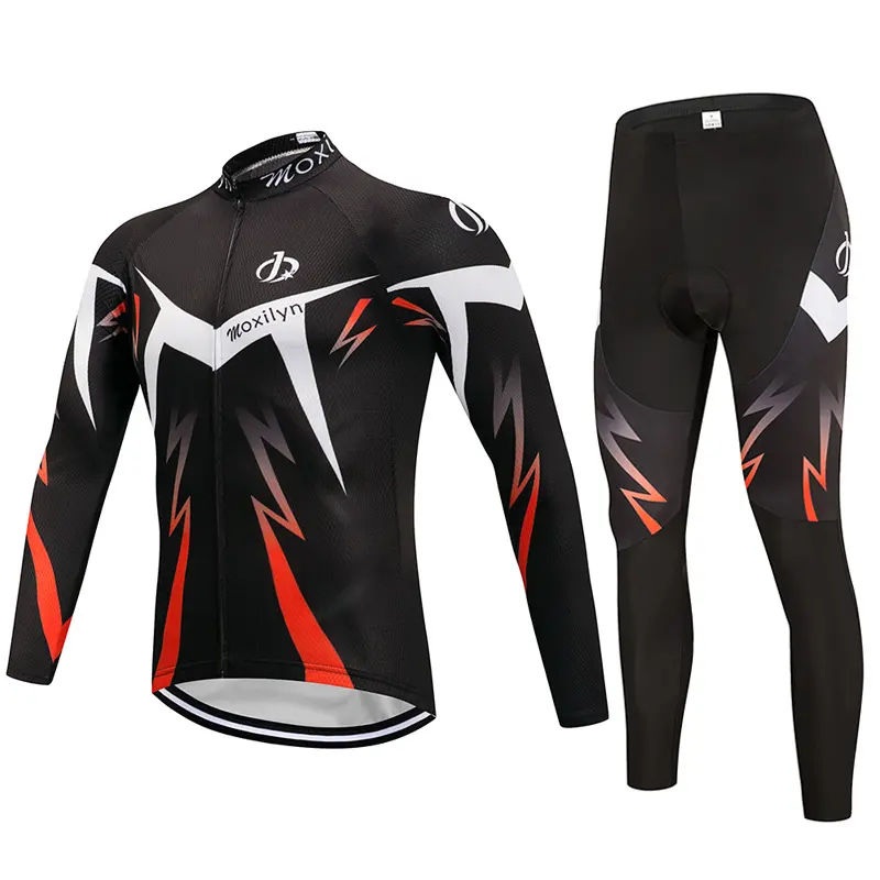 Winter Cycling Suit Long Custom Bicycle Fleece Sleeve Team