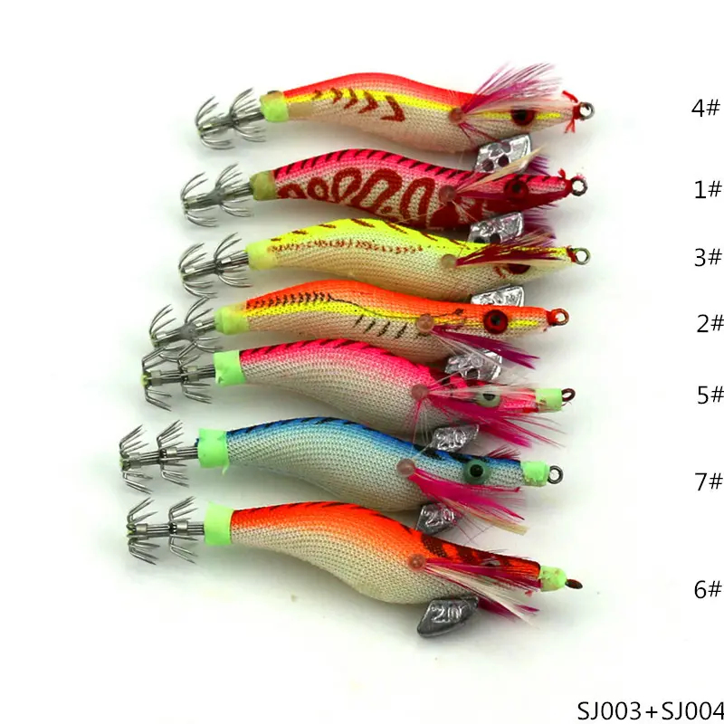 8cm Shrimp Fake Bait 7.4g Noctilucent Wooden Shrimps Squid