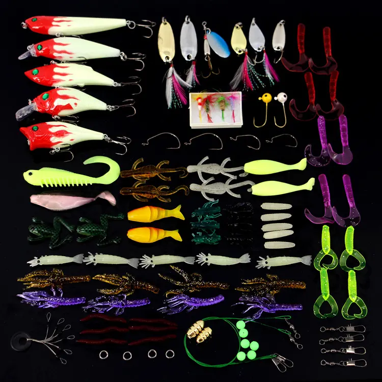 Lures Set 100 Piece Bait Fishing Lure Freshwater Halleluyah