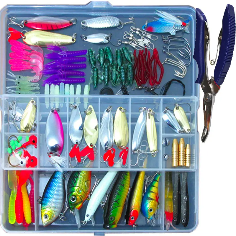132 Pcs Fishing Lures Set Mixed Minnow Hooks Fish