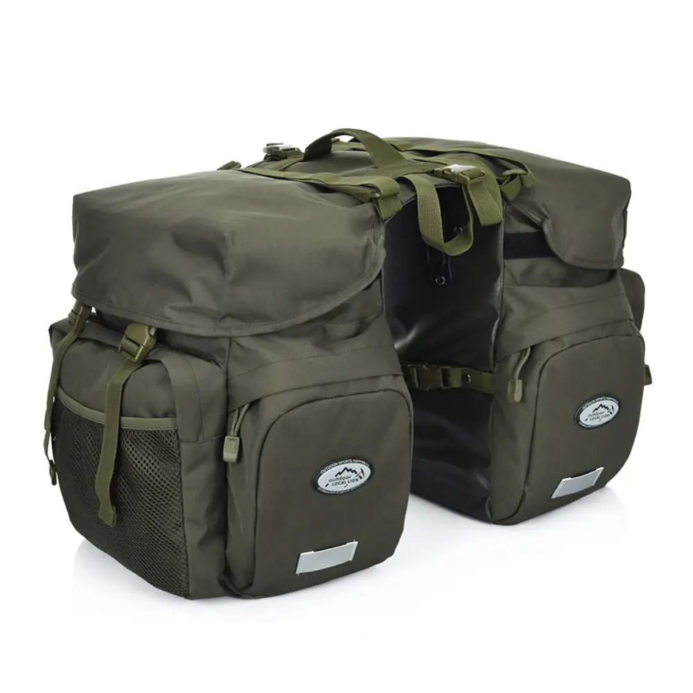 Bicycle Pannier Bag for Rear Rack, Large Capacity Cycling Saddle Bag — Green