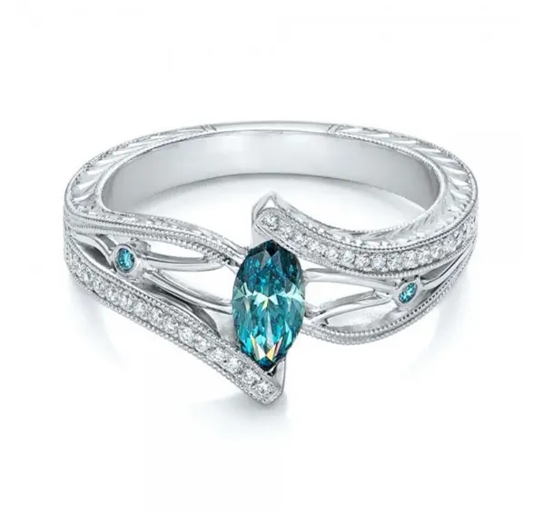 Hot European and American luxury aquamarine topaz