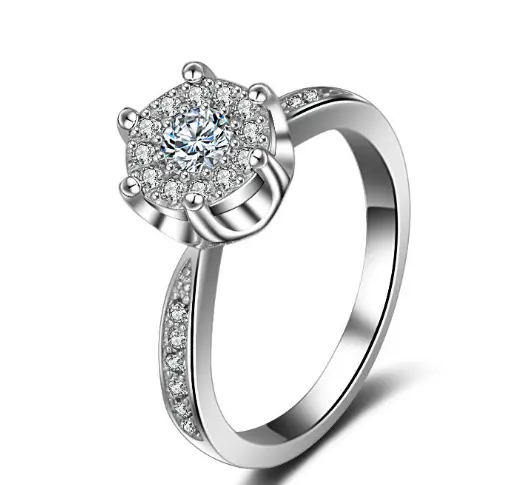 Fashion engagement ring delicate heart and soul