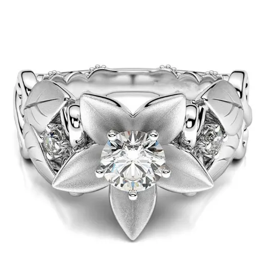 New hot rose flower engagement ring female