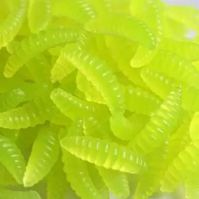 50pcs Artificial Soft Maggot Grub Fishing Lure Bait