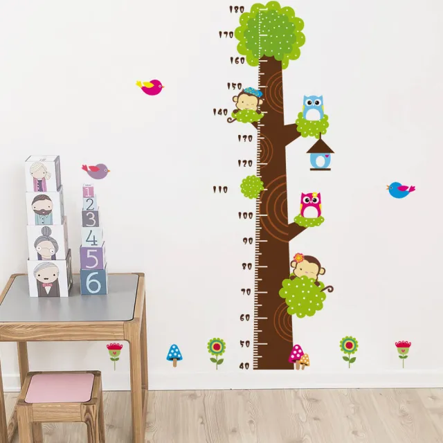 Monkeys owls birds flower Height stickers - Shop at LoveMi