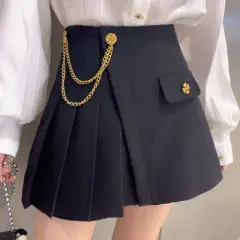 Ladies Fashion Winter Pleated Skirt Thickened High Waist - Black - View 1