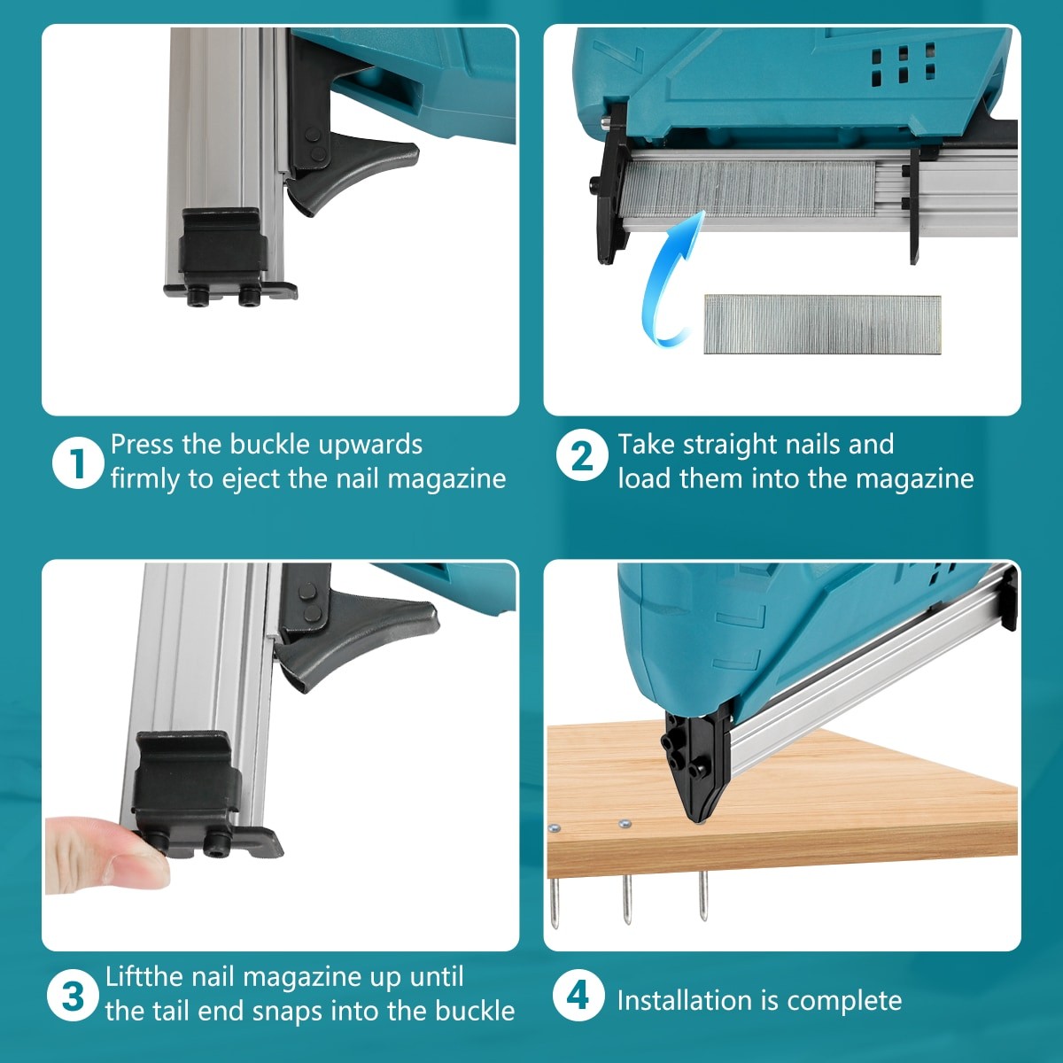 Cordless Brad Nailer Straight Finish Nail Gun For M Akita 18V Without Battery — image 8