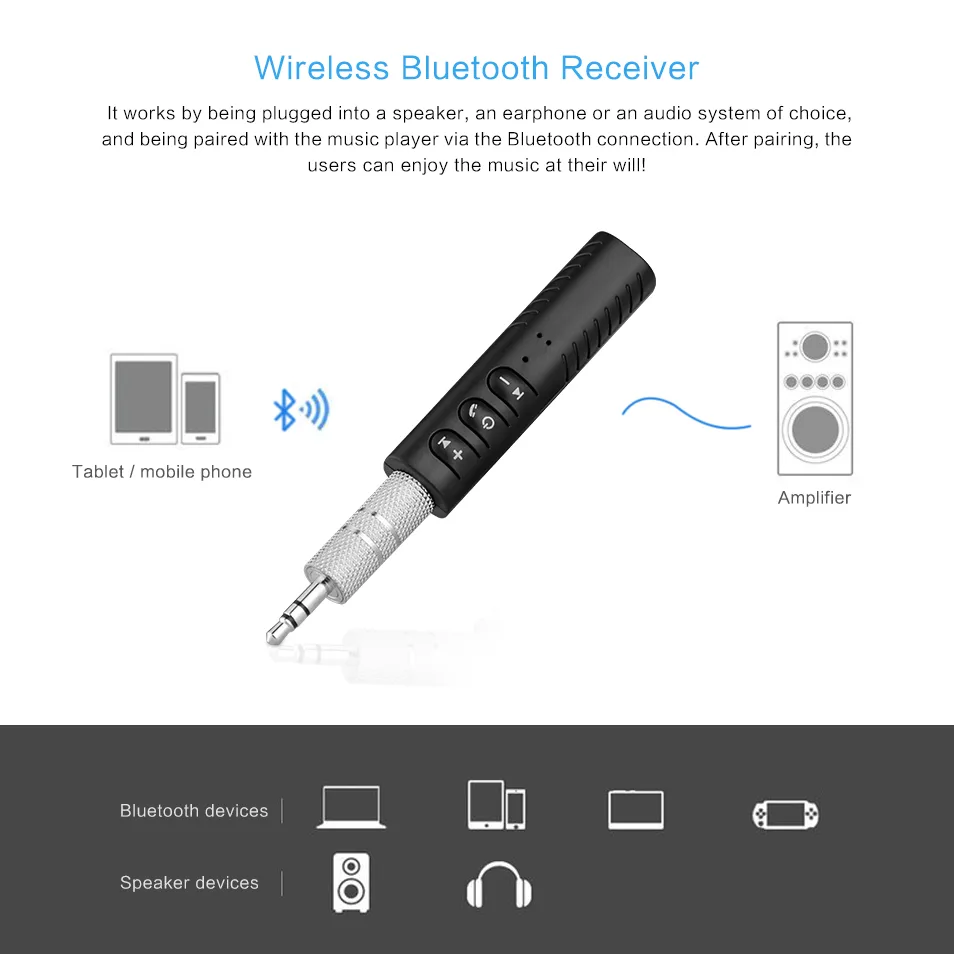 Universal 3.5mm Jack Bluetooth Car Kit Hands Free Music