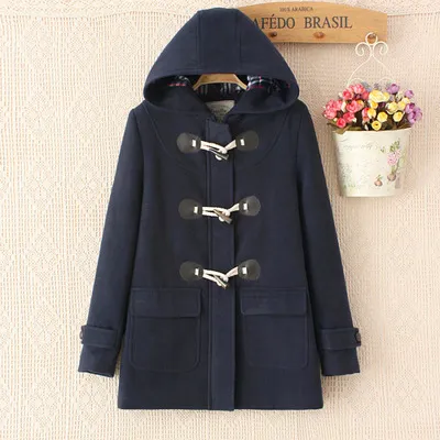 Japanese Girls School Student Uniform JK Horn Buckle Coat Trench Cute Winter Long Sleeves Outwear 5 Colors Add Cotton Paragraph - Shop at LoveMi