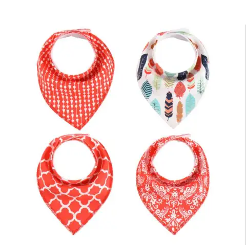 4pcs Lot Bibs Burp Cloth Print Arrow Wave Triangle