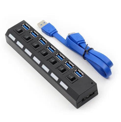 7PORT USB3.0 EXTERNAL HUB HIGH SPEED WITH POWER ADAPTER – image 2