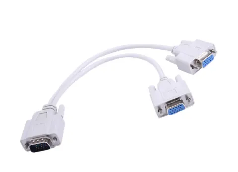 High Quality 1 Male VGA to 2 Female VGA