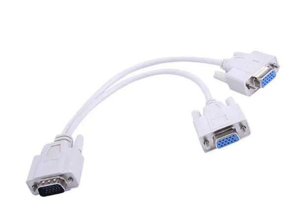 High Quality 1 Male VGA to 2 Female VGA