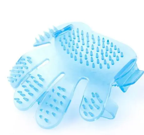Pet finger grooming brush massage, hand brush cat, dog bath brush beauty, pet cleaning supplies Blue - Shop at LoveMi