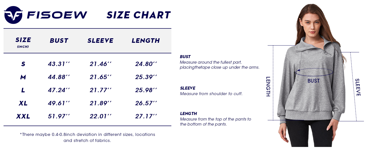 Please Refer to the FISOEW Size Chart before Ordering