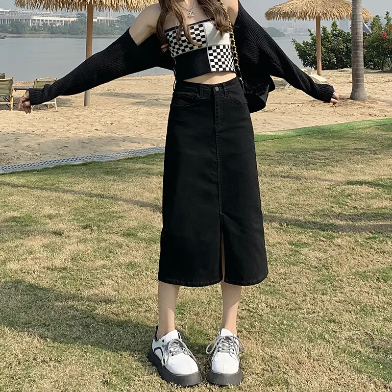 Women's Fashion High Waist Denim Skirt