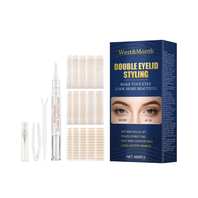 West&Month Double Eyelid Tape Invisible, No Glue, Natural Mesh Adhesive, Activates With Water, Beautiful Eyes, Olive Shaped Lace 1Pcs - Shop at LoveMi