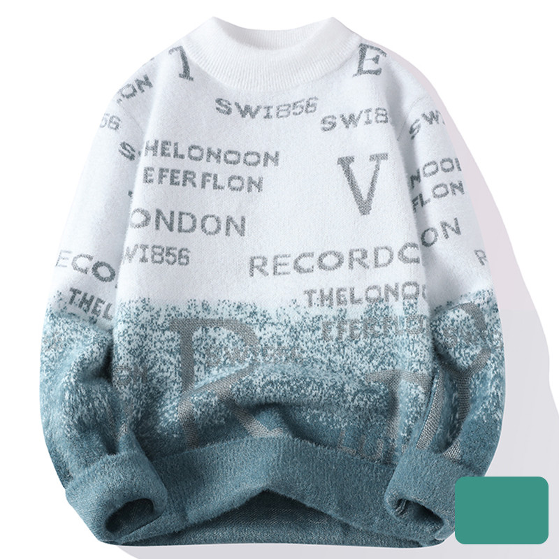 Men’s Fashion Embroidered Crew Neck Jumper – Warm Casual Knit Sweater for Autumn & Winter - Image 11