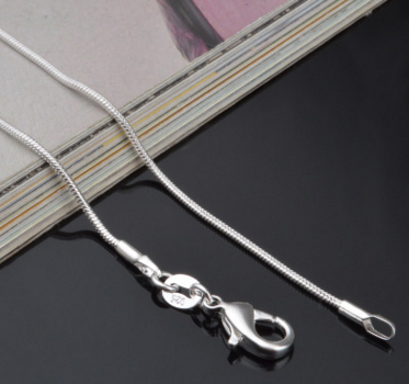 Silver Plated Necklace 1mm 16 18 20 22 24 26 28 30 Inch Snake Chain Collar De Prata 925 Stamp Free Shipping