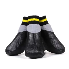 DogSocks Booties Shoes Big Dogs Waterproof Nonslip Rubber Sole, Pet Paw Protector, Elastic Top , for Outdoor Sports - Black - View 1
