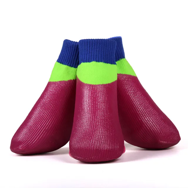 DogSocks Booties Shoes Big Dogs Waterproof Nonslip Rubber Sole, Pet Paw Protector, Elastic Top , for Outdoor Sports Purple - Shop at LoveMi