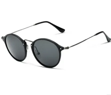 Marke Designer Fashion Unisex Sonnenbrille Polarisierte Beschichtung Spiegel Sonnenbrille Runde Gray With Box - Shop at LoveMi
