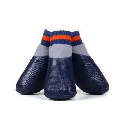 DogSocks Booties Shoes Big Dogs Waterproof Nonslip Rubber Sole, Pet Paw Protector, Elastic Top , for Outdoor Sports - Dark Blue - View 1